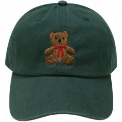 Baseball Caps Teddy Bear Cotton Baseball Cap - Hunter Green - CU12LC6Z1S3 $22.78