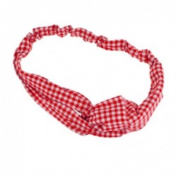 Headbands Checkered Red White Plain Black Boho Twist Soft Fabric Headband - C818GNI9ZRN $13.75