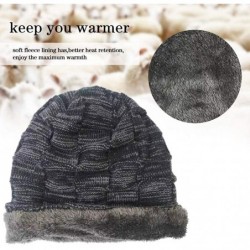 Skullies & Beanies Winter Beanie Hat Scarf Set- Unisex Warm Hat- Thick Fleece Lined Winter Knit Hat - Black - C018Z93S8WL $15.54