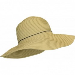 Sun Hats Packable Ribbon Crusher Sun Hat- 4 in. Shapeable Brim- SPF UPF 50 UV Protection - Beige - C012E9ZNNQ1 $35.22