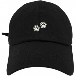 Baseball Caps 2 Dog Paws Style Dad Hat Washed Cotton Polo Baseball Cap - Black - CR188LEUG50 $34.89