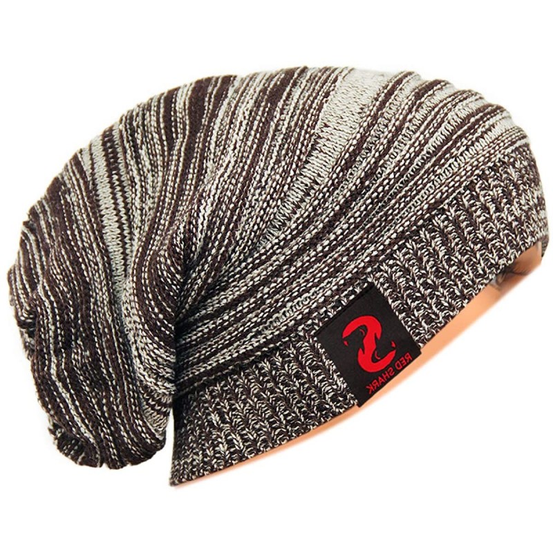 Skullies & Beanies Unisex Adult Winter Warm Slouch Beanie Long Baggy Skull Cap Stretchy Knit Hat Oversized - Coffee - CG1291E...