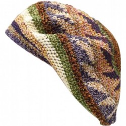 Berets Tam Berets Hat Heathered Earth Tone Crochet Knit Slouchy Dreadlock Cap - C8119VEJ7KH $33.26