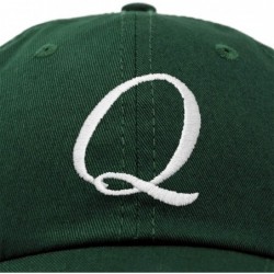 Baseball Caps Initial Hat Letter Q Womens Baseball Cap Monogram Cursive Embroider - Dark Green - CK18U7ZN898 $16.39