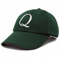 Baseball Caps Initial Hat Letter Q Womens Baseball Cap Monogram Cursive Embroider - Dark Green - CK18U7ZN898 $16.39