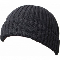 Skullies & Beanies Merino Wool Blend Unisex Winter Hat - Made in Italy! - Black - C911BR4482B $58.28