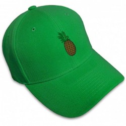 Baseball Caps Custom Baseball Cap Pineapple Embroidery Dad Hats for Men & Women Strap Closure - Kelly Green - CP18XYM739G $32.54