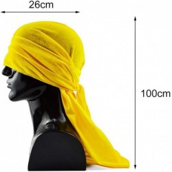 Skullies & Beanies Silky Soft Men Durag Cap Headwraps with Extra Long Tail and Wide Straps Headwrap Du-Rag for 360 Waves - CF...