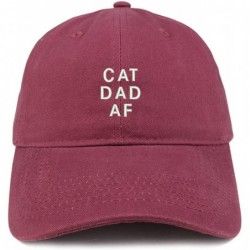 Baseball Caps Cat Dad AF Embroidered Soft Cotton Dad Hat - Maroon - C218EYKH836 $33.39