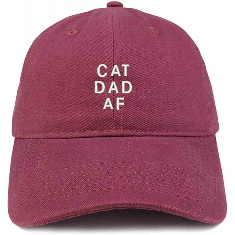 Baseball Caps Cat Dad AF Embroidered Soft Cotton Dad Hat - Maroon - C218EYKH836 $24.61