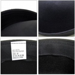 Fedoras Women Wool Felt Bowler Hat Derby Church Fedora Hat Roll-up Brim Party Hat - Black - CM18KO2IQHM $20.15