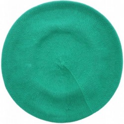 Berets 100% Cotton Beret French Ladies Hat with Army Butterfly Applique - Green - CU18R00CGU4 $27.42