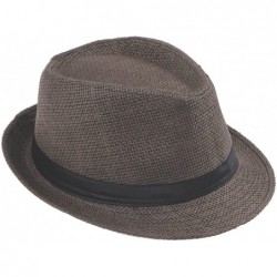 Sun Hats Womens Mens Summer Fedora Hat Caps - Coffee - CK11K2USGKL $20.37