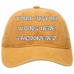 Baseball Caps Men Women Custom Text Embroidered Denim Hat Team Christmas Adjustable Snapback Baseball Caps - Yellow - CG18INQ...