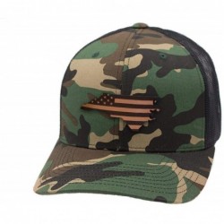 Baseball Caps 'Midnight North Carolina Patriot' Black Leather Patch Hat Curved Trucker - OSFA/Black - Brown/Tan - C418IGQ58LU...