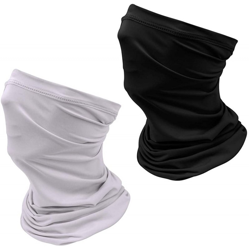 Balaclavas UV Protection Face Mask Ice Neck Gaiter Windproof Scarf Bandana Headband - 1 Black 1 Grey - CH198GAT4NM $21.78
