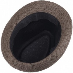 Sun Hats Womens Mens Summer Fedora Hat Caps - Coffee - CK11K2USGKL $14.72