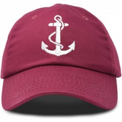Baseball Caps Anchor Hat Sailing Baseball Cap Women Beach Gift Boating Yacht - Maroon - CY18WGZ6O8Y $24.34