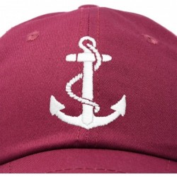 Baseball Caps Anchor Hat Sailing Baseball Cap Women Beach Gift Boating Yacht - Maroon - CY18WGZ6O8Y $17.70