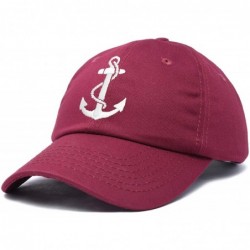Baseball Caps Anchor Hat Sailing Baseball Cap Women Beach Gift Boating Yacht - Maroon - CY18WGZ6O8Y $17.70