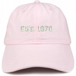 Baseball Caps EST 1970 Embroidered - 50th Birthday Gift Soft Cotton Baseball Cap - Light Pink - CG180OCWG28 $32.63