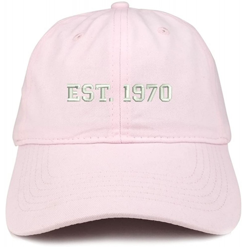 Baseball Caps EST 1970 Embroidered - 50th Birthday Gift Soft Cotton Baseball Cap - Light Pink - CG180OCWG28 $24.80