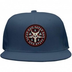 Baseball Caps Unisex Hail Satan Goat 666 red Logo Flat Baseball Cap Fitted Style Hats - Hail Satan Goat-2 - CJ18IDIIMA4 $25.46