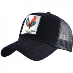 Baseball Caps Cock-Animal Snapback Trucker Hat Baseball - Mesh Adjustable for Men - Black - CG18SMG8H6T $38.43