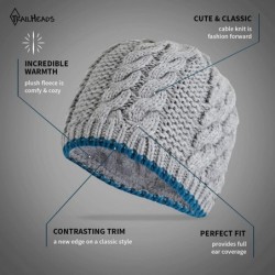 Skullies & Beanies Women's Cable Knit Beanie with Fleece Lining - Winter Hat - Heather Grey - CB17X643SC0 $36.29