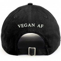Baseball Caps Vegan AF (Back) Embroidered 100% Cotton Dad Hat - Black - C61895S586U $36.22