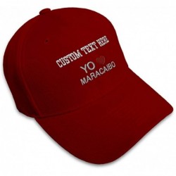 Baseball Caps Custom Baseball Cap Yo Amo Maracaibo Spanish Embroidery Dad Hats for Men & Women - Burgundy - C118ANLGS6R $45.70