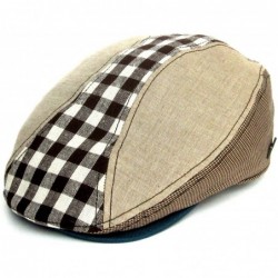 Newsboy Caps Mens Summer Cotton Linen Retro Flat Cap - Wood - CJ11XUBZODB $56.12