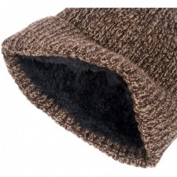 Skullies & Beanies Slouchy Winter Beanie Hats for Guys Men & Women Knit Soft Thick Warm Fleece Lined Skull Caps - E-khaki - C...