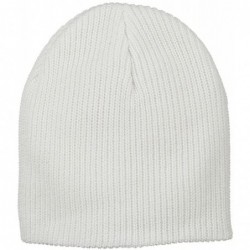 Skullies & Beanies Eco Cotton Ribbed XL Classic Beanie - White - CE115EH0WFT $31.04