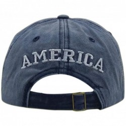 Baseball Caps Men's USA American Flag Baseball Cap Embroidered Polo Style Military Army Hat - American Flag Washed - Navy - C...