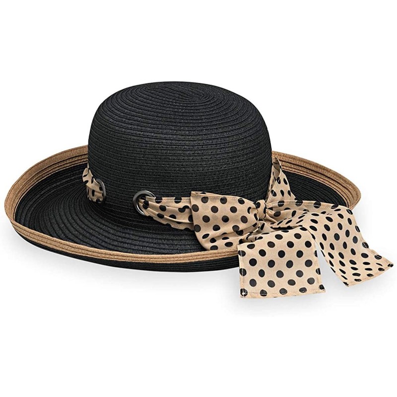 Sun Hats Women's Julia Sun Hat - UPF 50+- Wide Brim- Lightweight- Packable- Designed in Australia. - Black/Tan - CX189A4EU47 ...