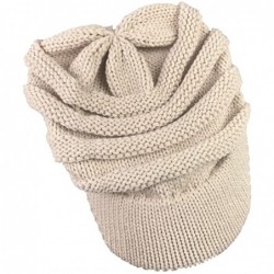 Berets Women Ladies Winter Knitting Hat Warm Artificial Wool Snow Ski Caps With Visor - T-beige - CG1897HDR8S $12.57