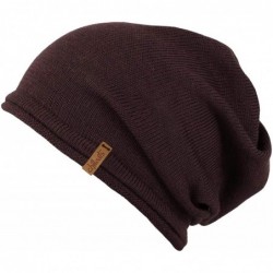 Skullies & Beanies Chillouts Leicester Warm Soft Merino Wool Slouchy Beanie (Bordeaux) - C512NYZTDNB $113.94