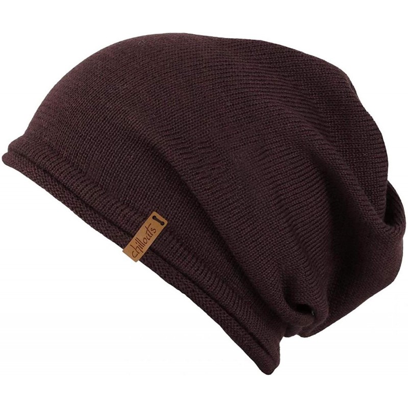 Skullies & Beanies Chillouts Leicester Warm Soft Merino Wool Slouchy Beanie (Bordeaux) - C512NYZTDNB $69.92