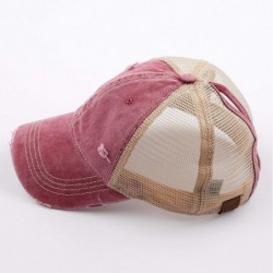 Baseball Caps Exclusives Hatsandscarf Distressed Adjustable - Burgundy/Beige - CZ18OXWZGR3 $19.92