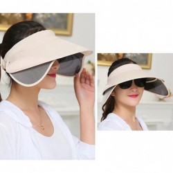 Sun Hats Womens Sun Hats with Retractable Visor Wide Brim Plastic Sun Visor UV Protection Summer Beach Fishing Hat Cap - C218...