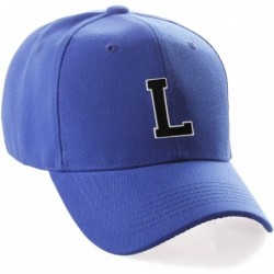Baseball Caps Classic Baseball Hat Custom A to Z Initial Team Letter- Blue Cap White Black - Letter L - CC18IDSOTWU $21.83