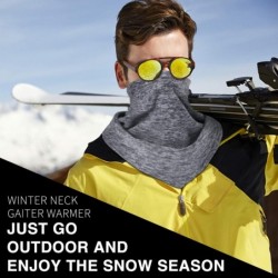 Balaclavas Neck Warmer Gaiter- Winter Thicken Soft Elastic Fleece Skiing Face Scarf Mask - Grey (Thichen) - CE186GHHDA4 $15.70