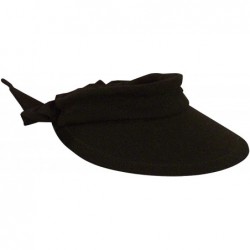 Visors Women's Visor Hat With Big Brim - Black - C5115VMIRSL $44.53