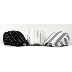 Newsboy Caps Men's Cotton Striped Gatsby Ivy Newsboy Cap Hat - White - CL12G64LGC1 $14.33
