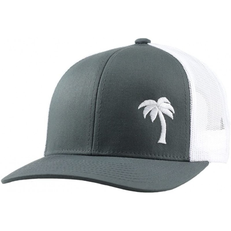 Baseball Caps Trucker Hat - Palm Tree Series - Graphite/White - CK12FQ9FXQR $32.92