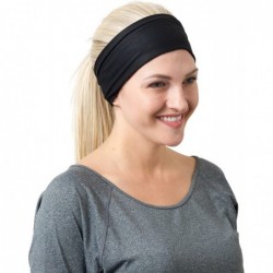 Headbands Yoga Headbands Women Men - Solid Black - C412MY7B7LI $23.37