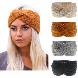 Cold Weather Headbands Womens Winter Knitted Headband Soft Crochet Knotting Hair Band Turban Headwrap Hat Cap - CL18X0CAM30 $...
