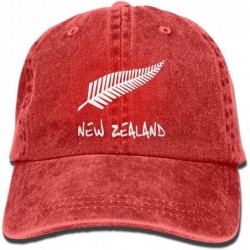 Cowboy Hats Cap New Zealand Unisex Cotton Denim Hat Washed Retro Gym Hat - Red - CY189QADLWA $32.68