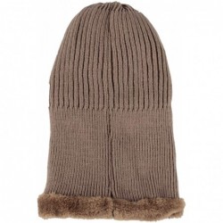 Skullies & Beanies Winter Tuque Knit Visor Beanie Hat Fleece Face Mask Neck Warmer XZX0070 - Brown - CM1927DR4OG $24.35